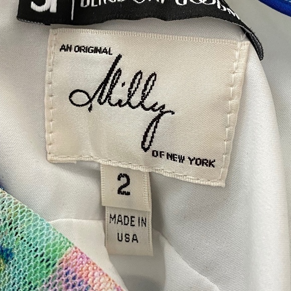 MILLY Bergdorf Goodman Multicolor Mesh Mini Dress - Picture 3 of 4